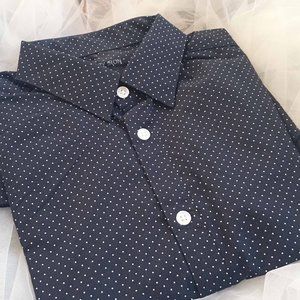 H&M pin dot slim fit dress shirt button up